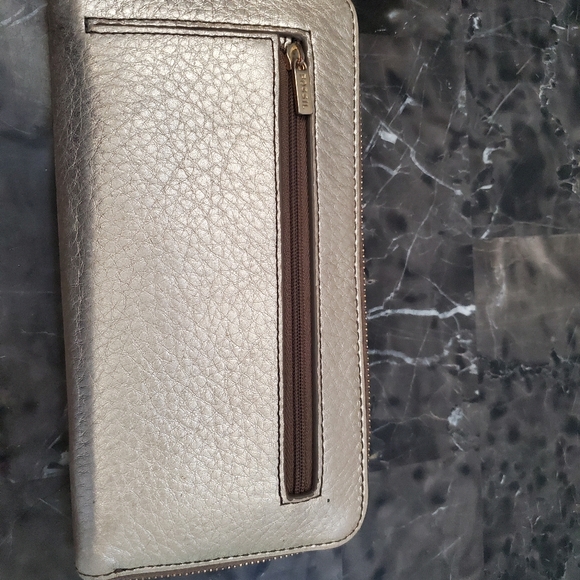 Fossil ladies pale gold pebble grain leather wallet - Picture 2 of 5
